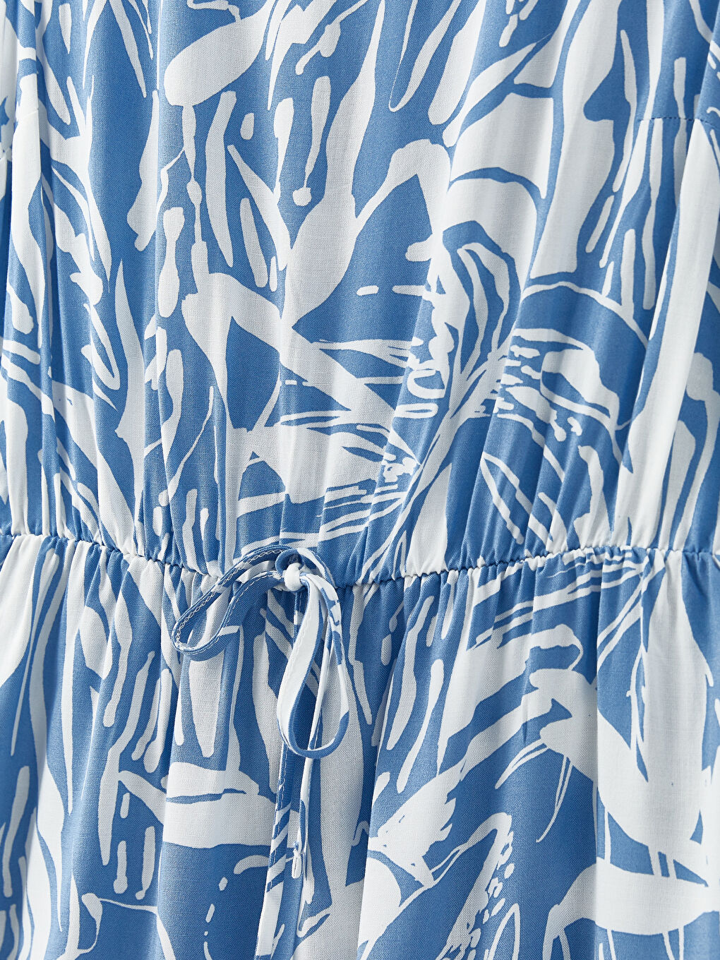 Mavi Bisiklet Yaka Desenli Kolsuz Viskon Kadın Elbise-7