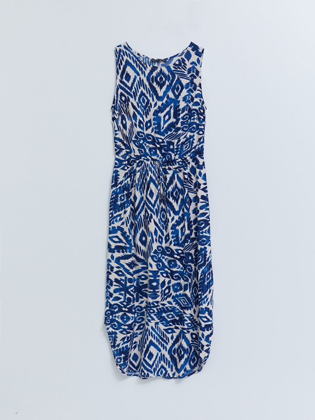 Crew Neck Patterned Sleeveless Viscose Women's Dress-6