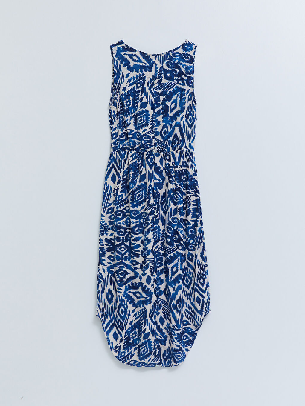 Crew Neck Patterned Sleeveless Viscose Women's Dress-7