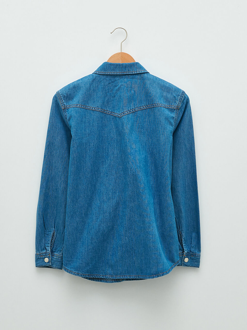 LCW Vision Gerade Langarm Rodeo Jeanshemd für Damen mit Knopfleiste -S2BS57Z8-507