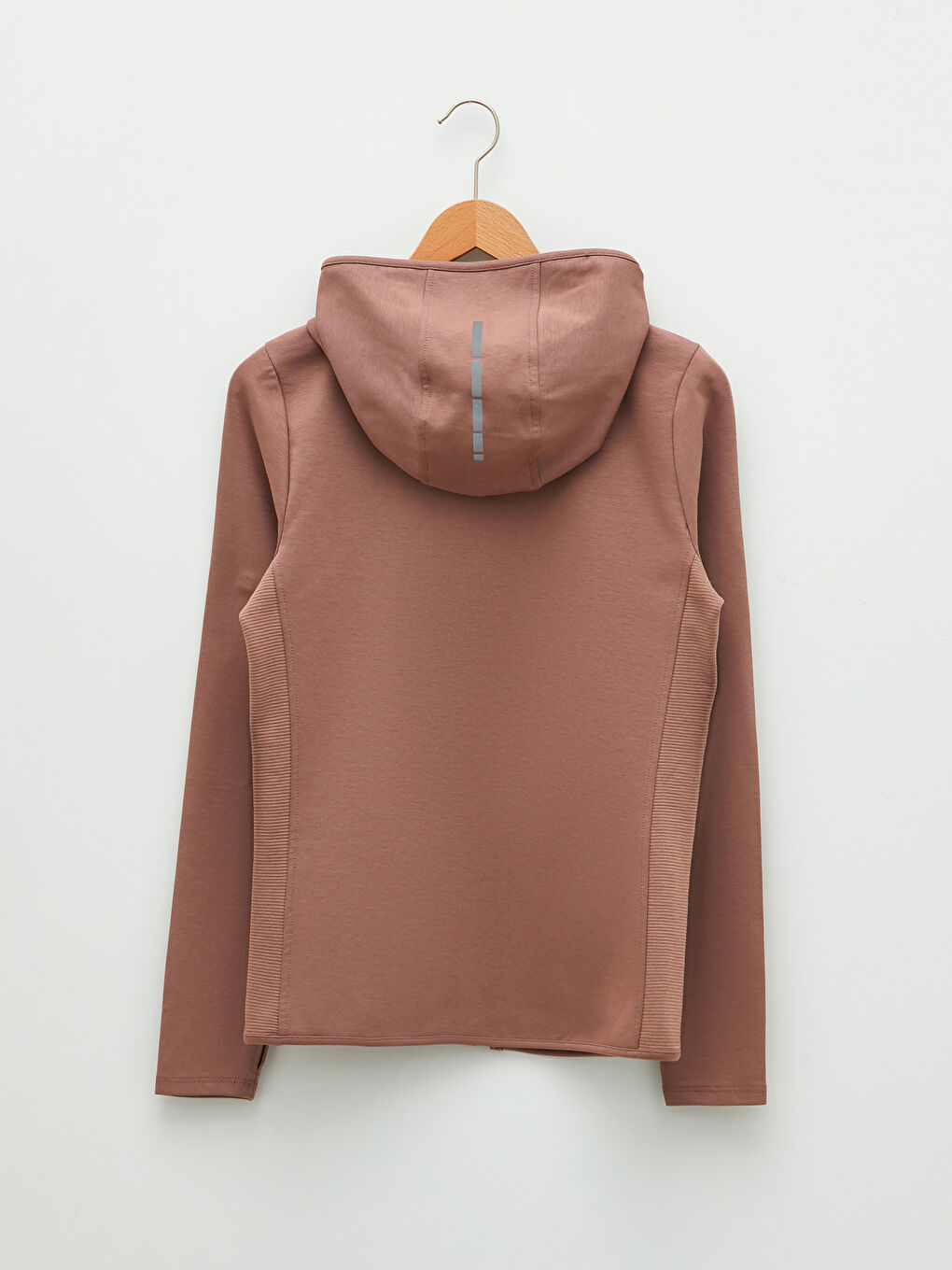 Kahverengi Kapüşonlu Baskılı Uzun Kollu Kadın Spor Hırka-6