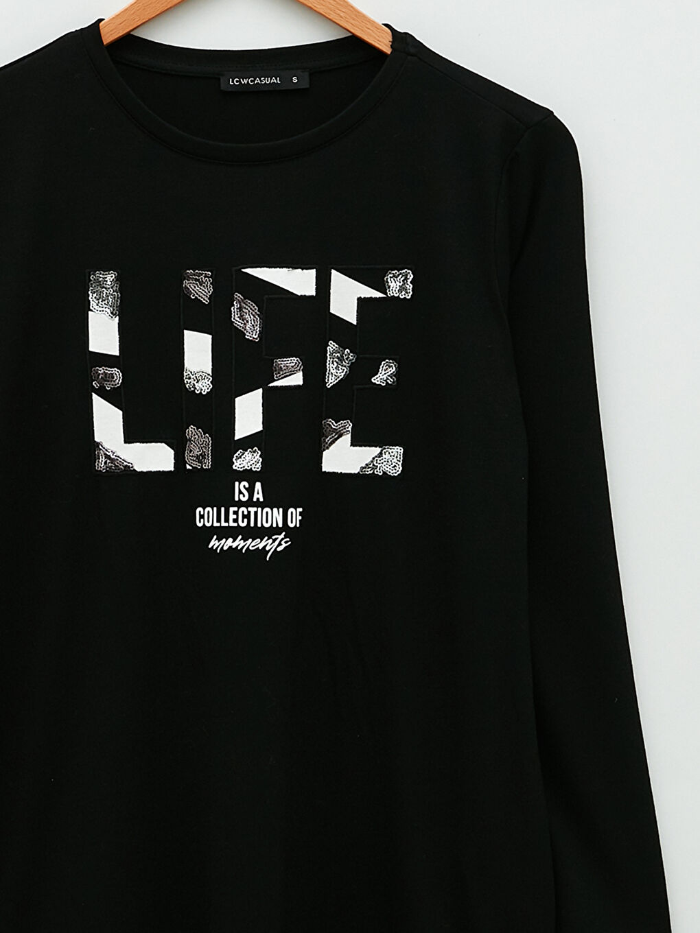 Женская футболка с круглым вырезом и длинными рукавами с принтом-7