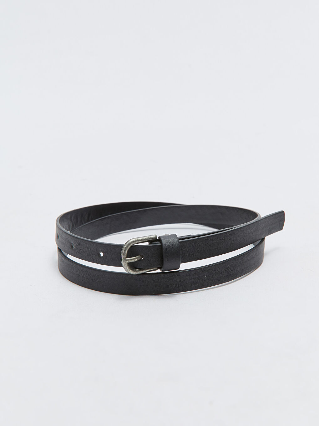 Siyah Deri Görünümlü Kadın Kemer