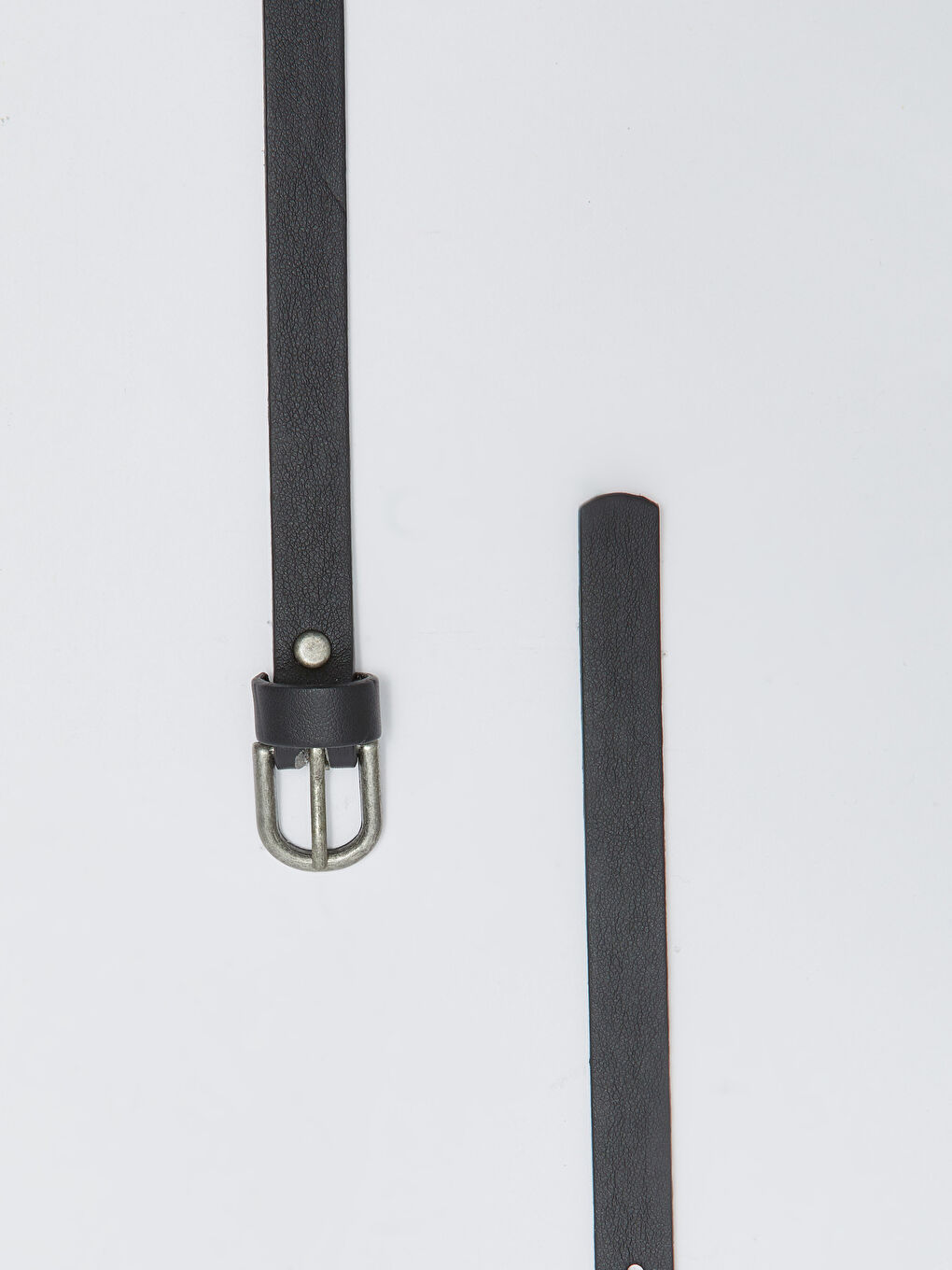 Siyah Deri Görünümlü Kadın Kemer-1