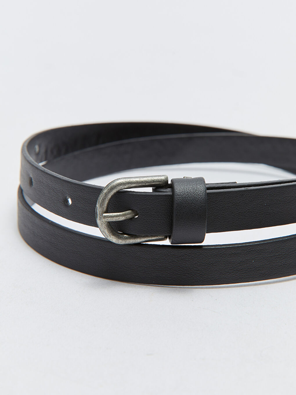 Siyah Deri Görünümlü Kadın Kemer-3