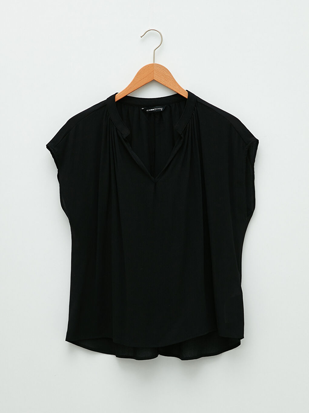 LC Waikiki Crew Neck Straight Short Sleeve Viscose Women's Blouse -S2BS85Z8-CVL