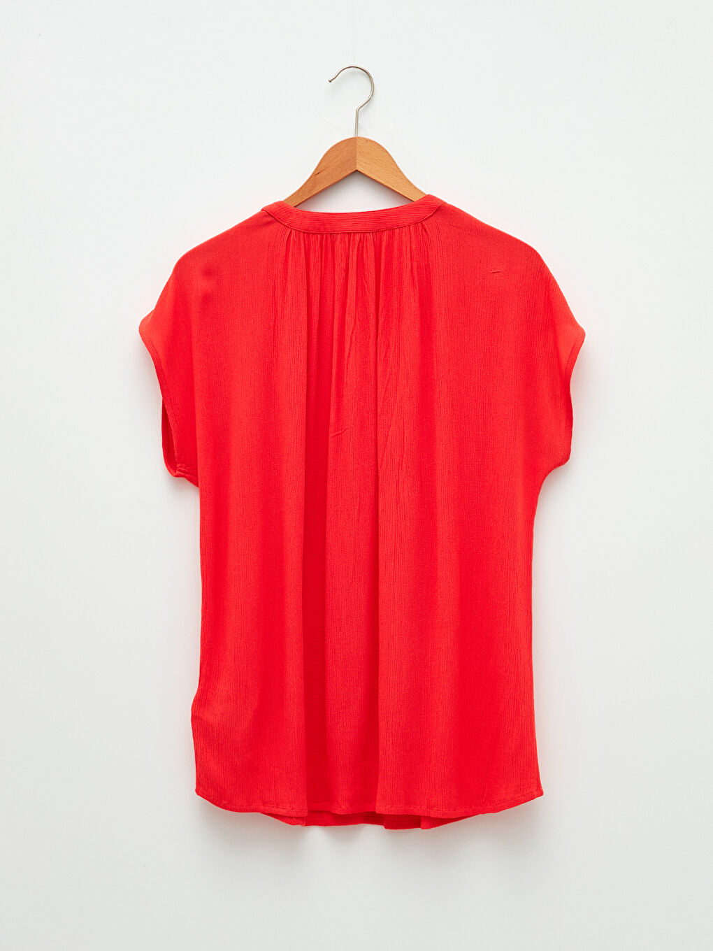 LC Waikiki Crew Neck Straight Short Sleeve Viscose Women's Blouse -S2BS85Z8-GWZ