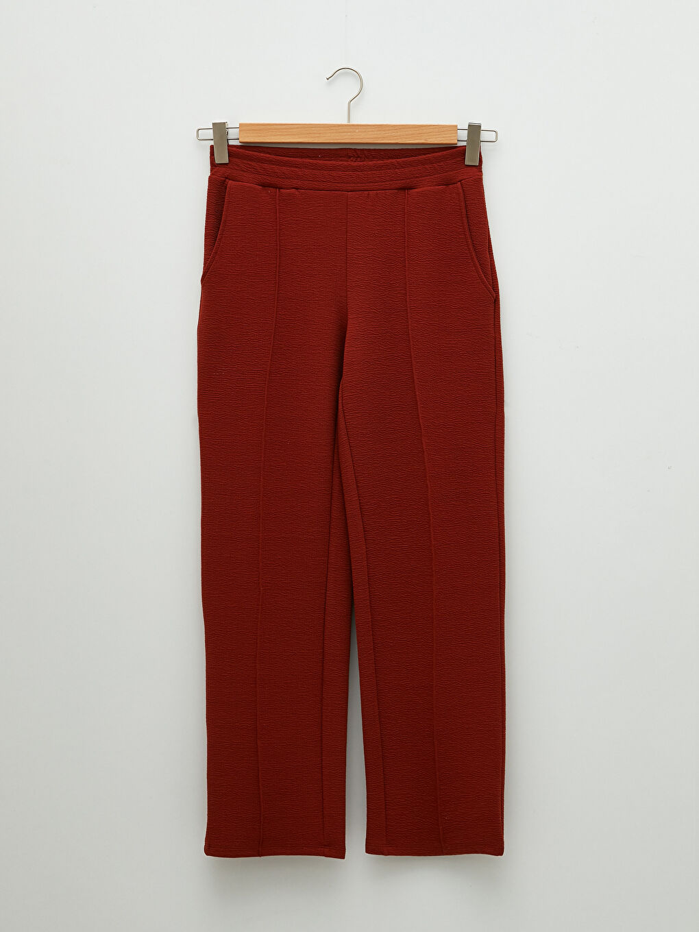 Kahverengi Beli Lastikli Düz Cep Detaylı Kadın Eşofman Altı-5