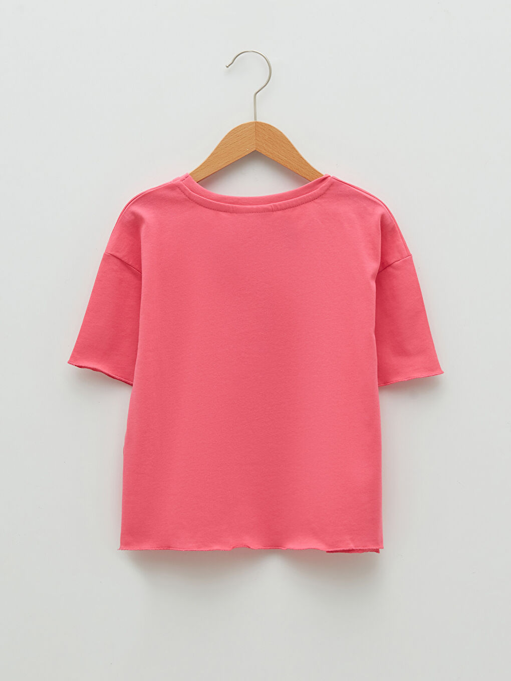 Crew Neck Printed Short Sleeve Cotton Girl T-shirt-1