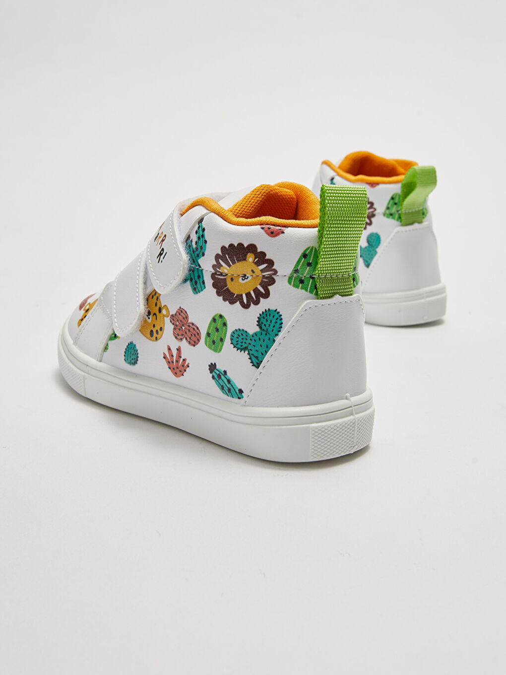 Beyaz Baskılı Cırt Cırtlı Erkek Bebek Günlük Bilekli Ayakkabı-4