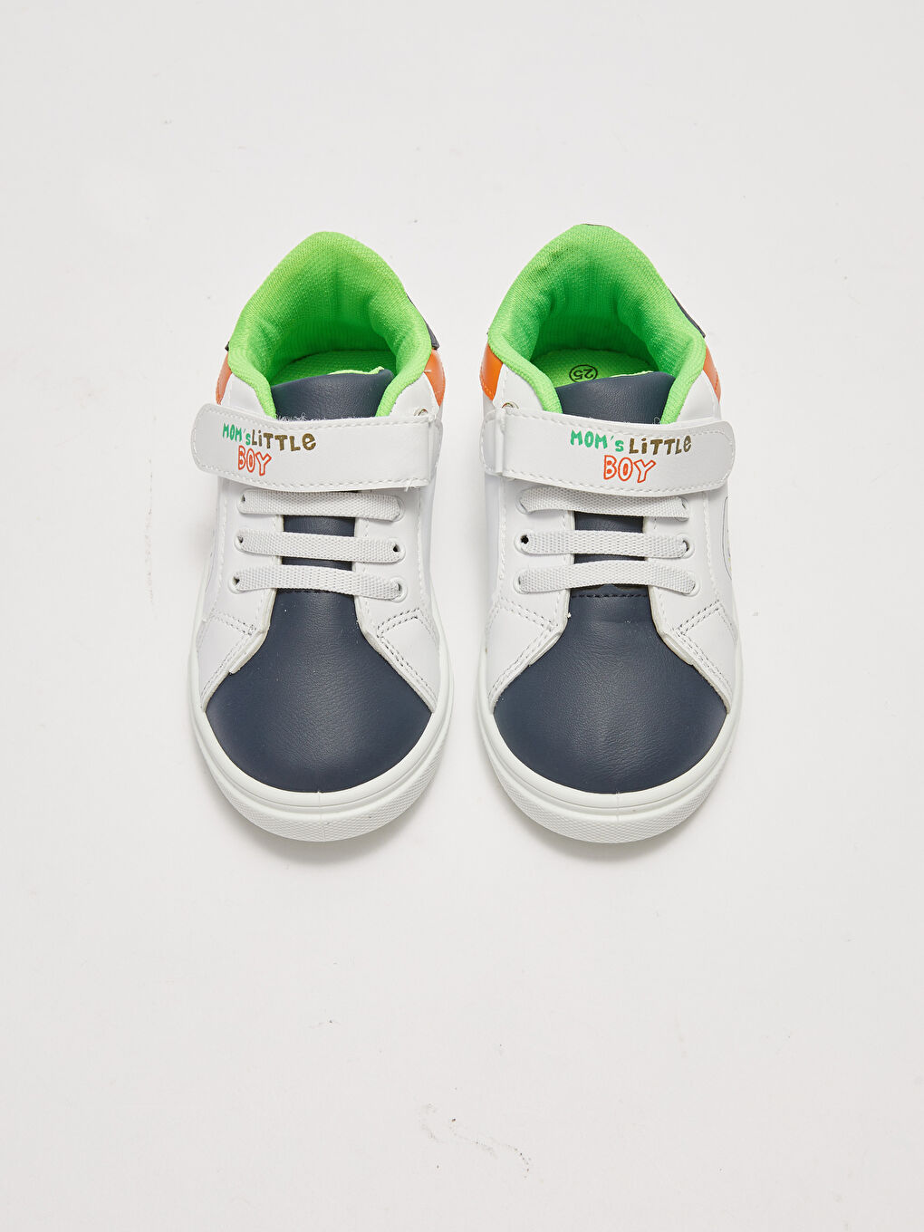 Beyaz Renk Bloklu Bağcık ve Cırt Cırtlı Erkek Bebek Spor Ayakkabı-3