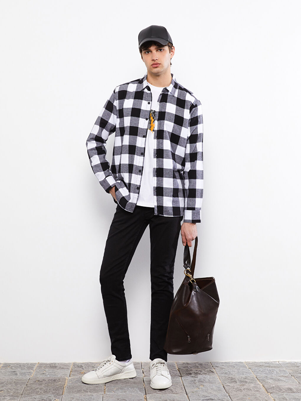 XSIDE Regular Fit Long Sleeve Plaid Men's Flannel Shirt -S2BT38Z8-LKX