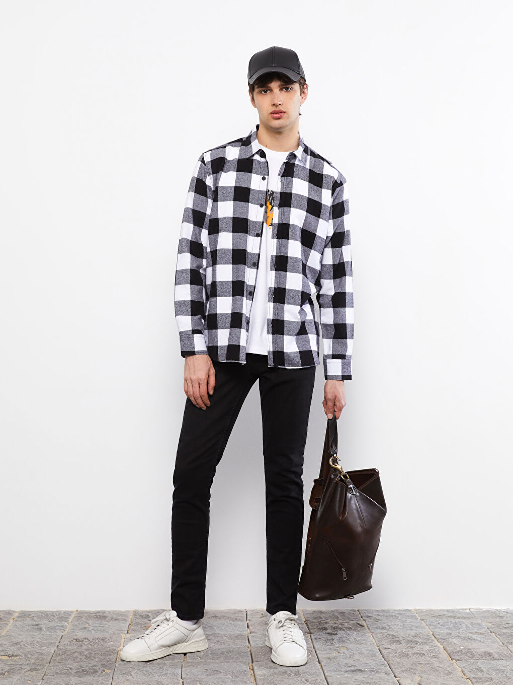XSIDE Regular Fit Long Sleeve Plaid Men's Flannel Shirt -S2BT38Z8-LKX
