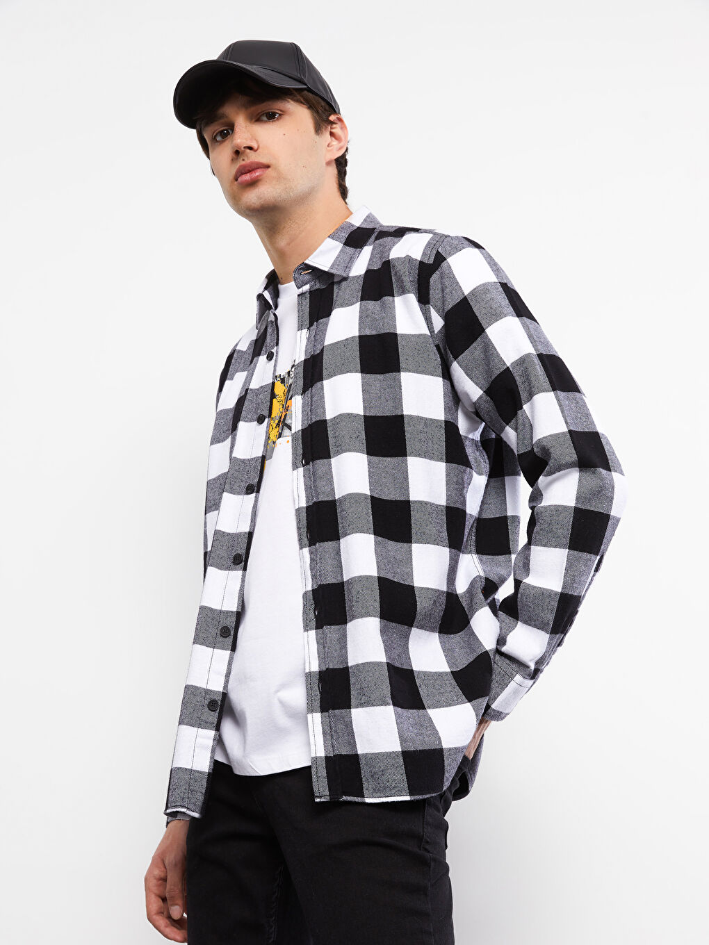 XSIDE Regular Fit Long Sleeve Plaid Men's Flannel Shirt -S2BT38Z8-LKX