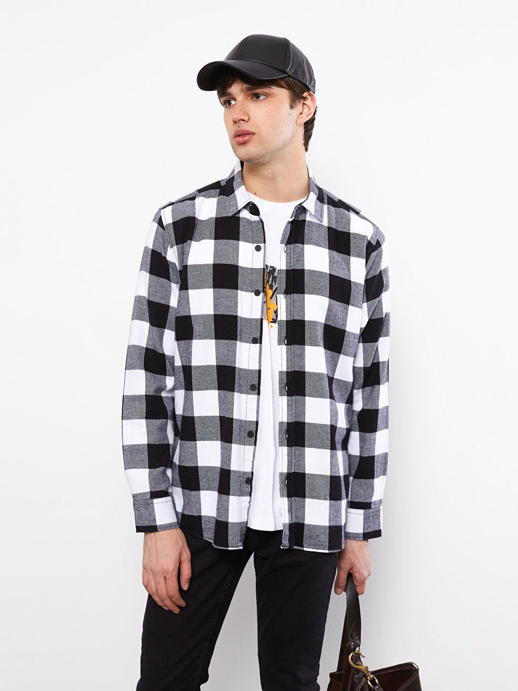 XSIDE Regular Fit Long Sleeve Plaid Men's Flannel Shirt -S2BT38Z8-LKX