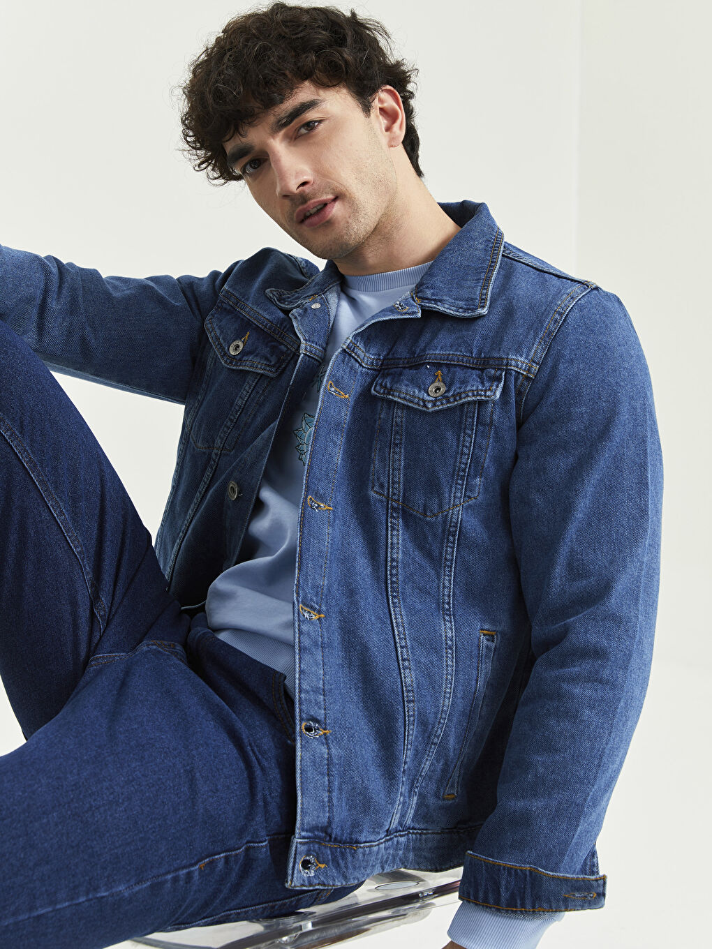 Jakna od teksasa standardnog kroja za muškarce-1