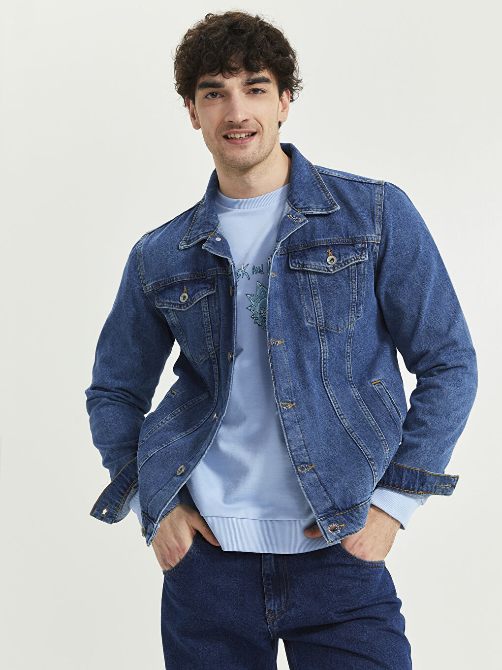 Jakna od teksasa standardnog kroja za muškarce-2