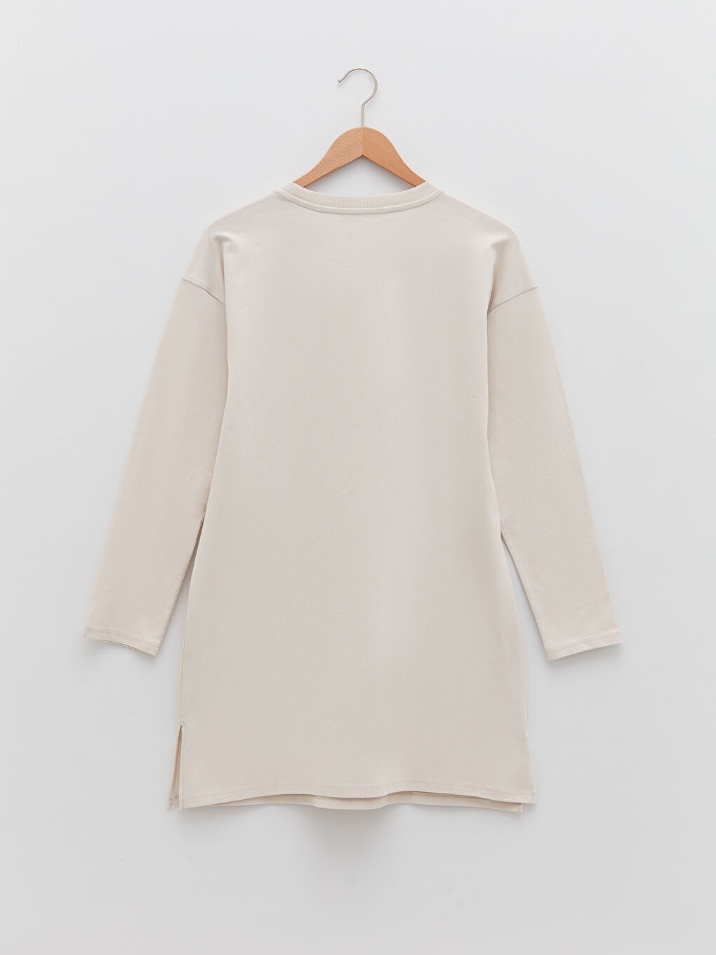 Crew Neck Printed Long Sleeve Cotton Women's Tunic-5