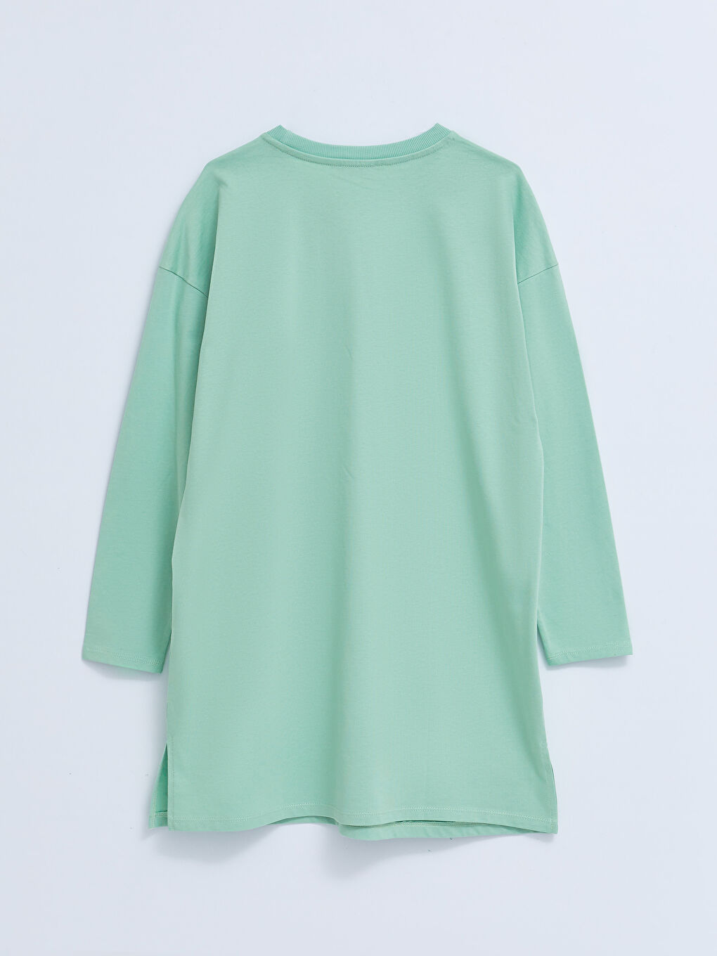 Yeşil Bisiklet Yaka Baskılı Uzun Kollu Kadın Tunik-7