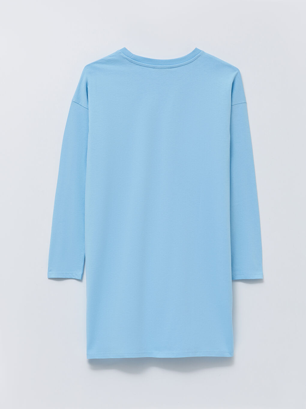 Mavi Bisiklet Yaka Baskılı Uzun Kollu Pamuklu Kadın Tunik-6