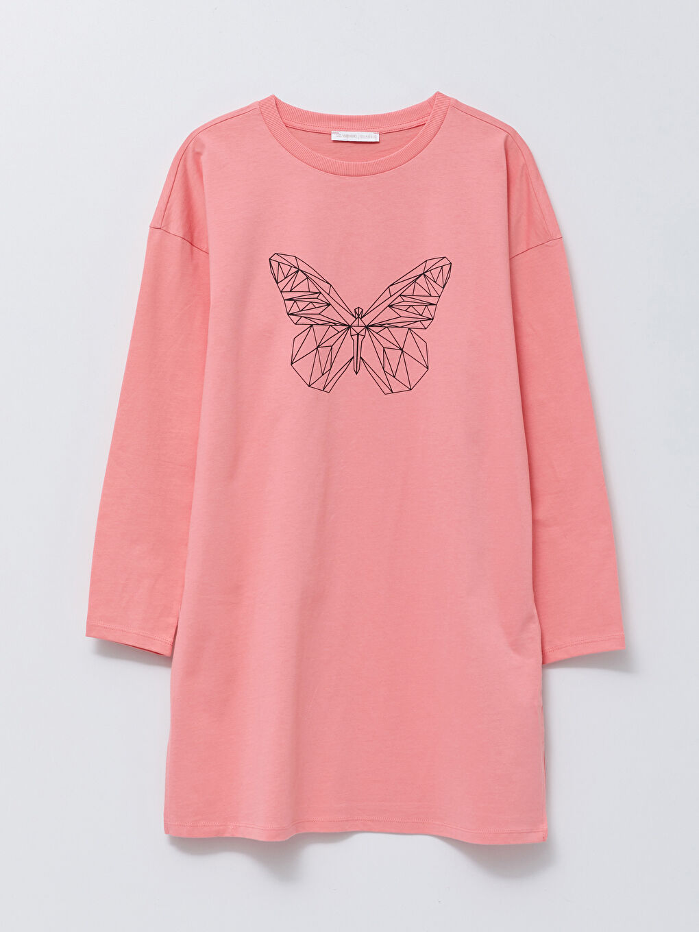 Crew Neck Printed Long Sleeve Cotton Women's Tunic