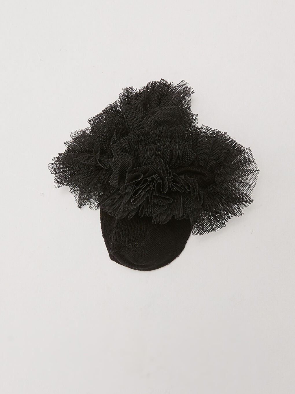 Siyah Tül Detaylı Kız Bebek Çorap