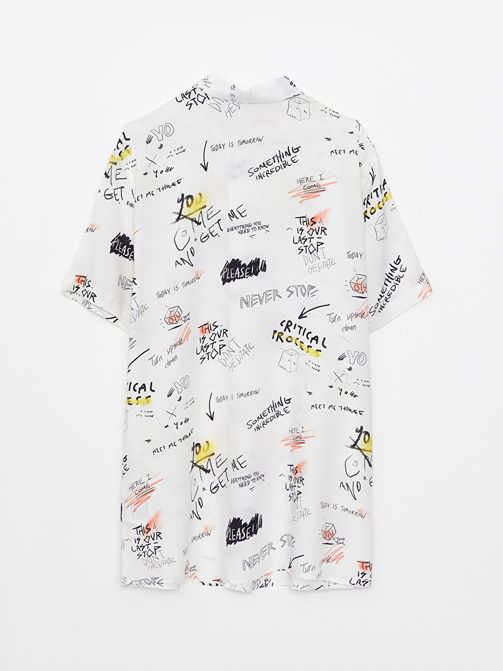 Regular Fit Short Sleeve Patterned Poplin Men's Shirt-2