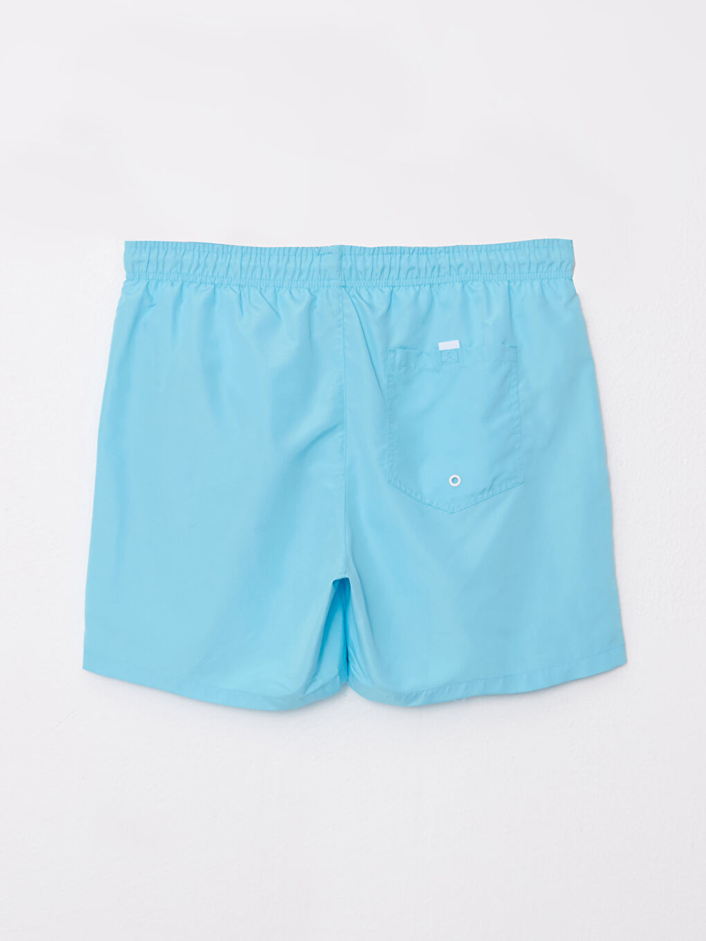 Mavi Kısa Boy Nakışlı Erkek Deniz Şortu-1
