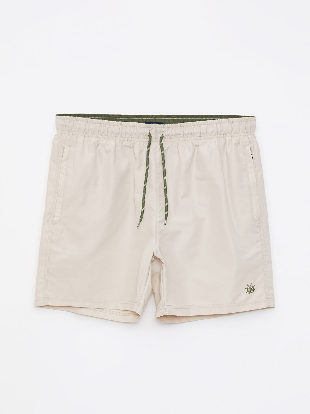 Gri Kısa Boy Nakışlı Erkek Deniz Şortu-5