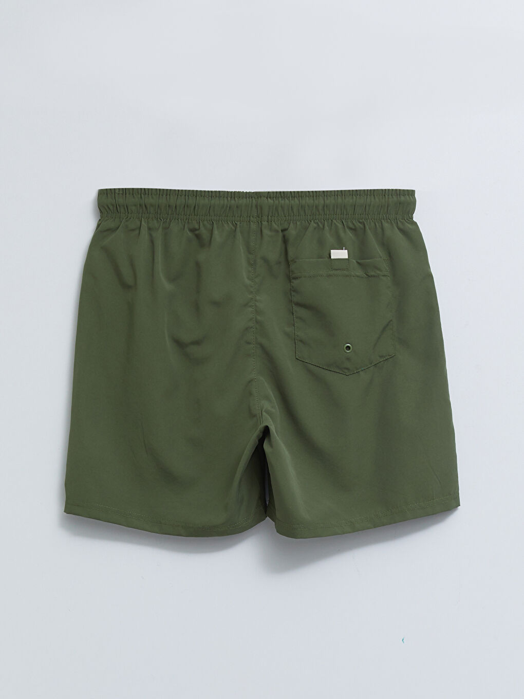 Haki Kısa Boy Nakışlı Erkek Deniz Şortu-6