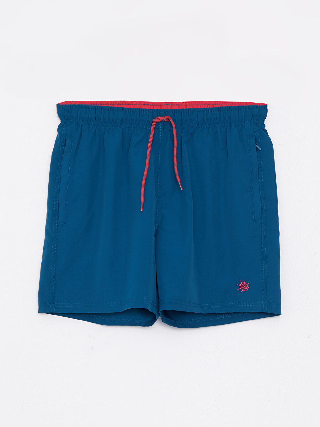 Petrol Kısa Boy Nakışlı Erkek Deniz Şortu-5