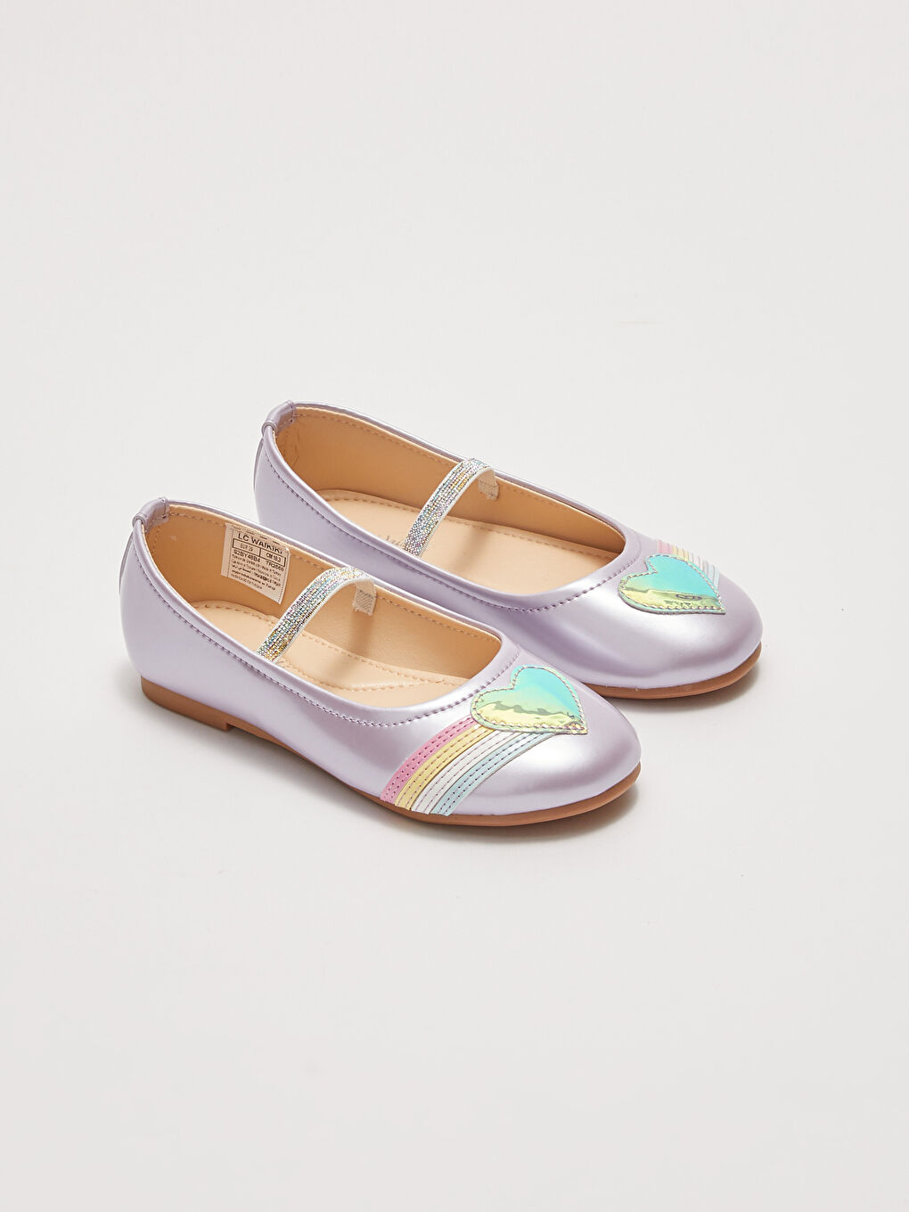 Ballerines Fille avec Appliqué Aspect Cuir