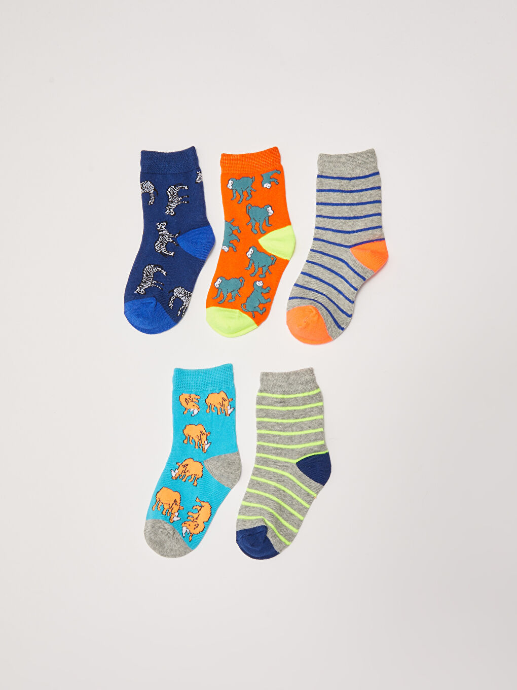 Patterned Boys' Ankle Socks 5 Pack -S2BU00Z4-K00