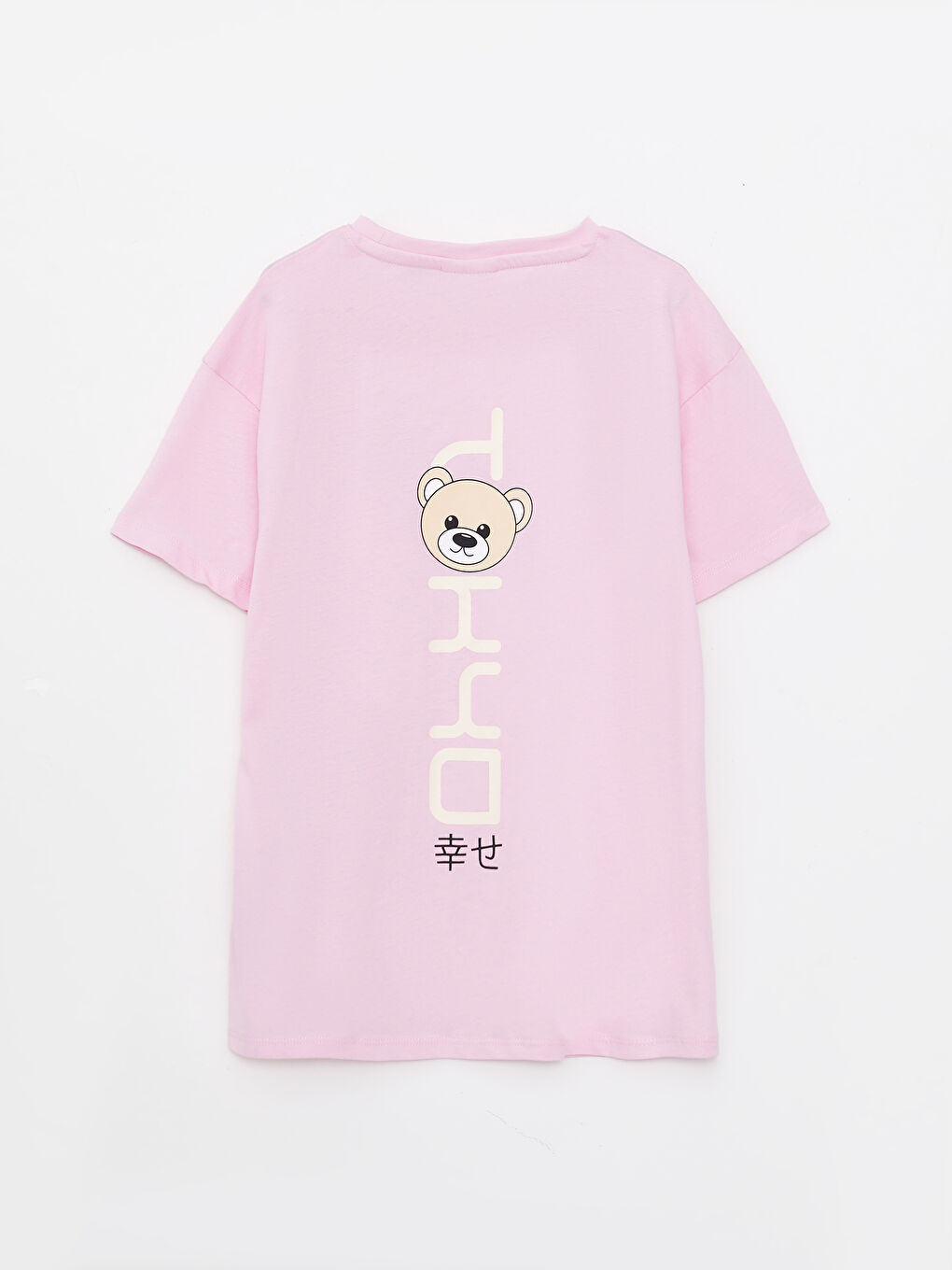 تونيك للبنات قطن كم قصير مطبوع برقبة دائرية-4