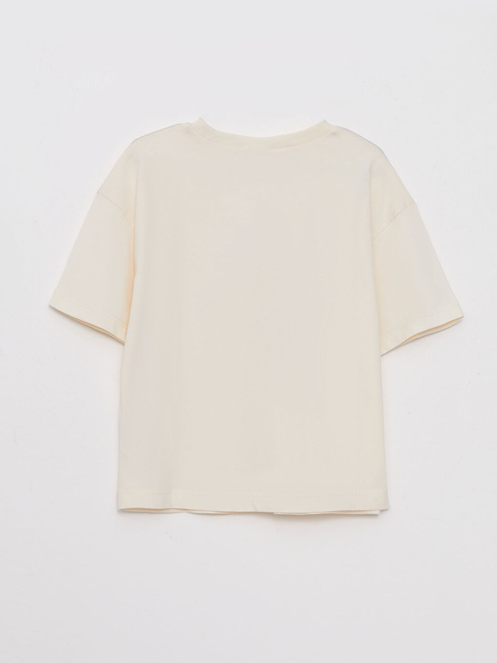 Crew Neck Printed Short Sleeve Cotton Girl T-shirt-1