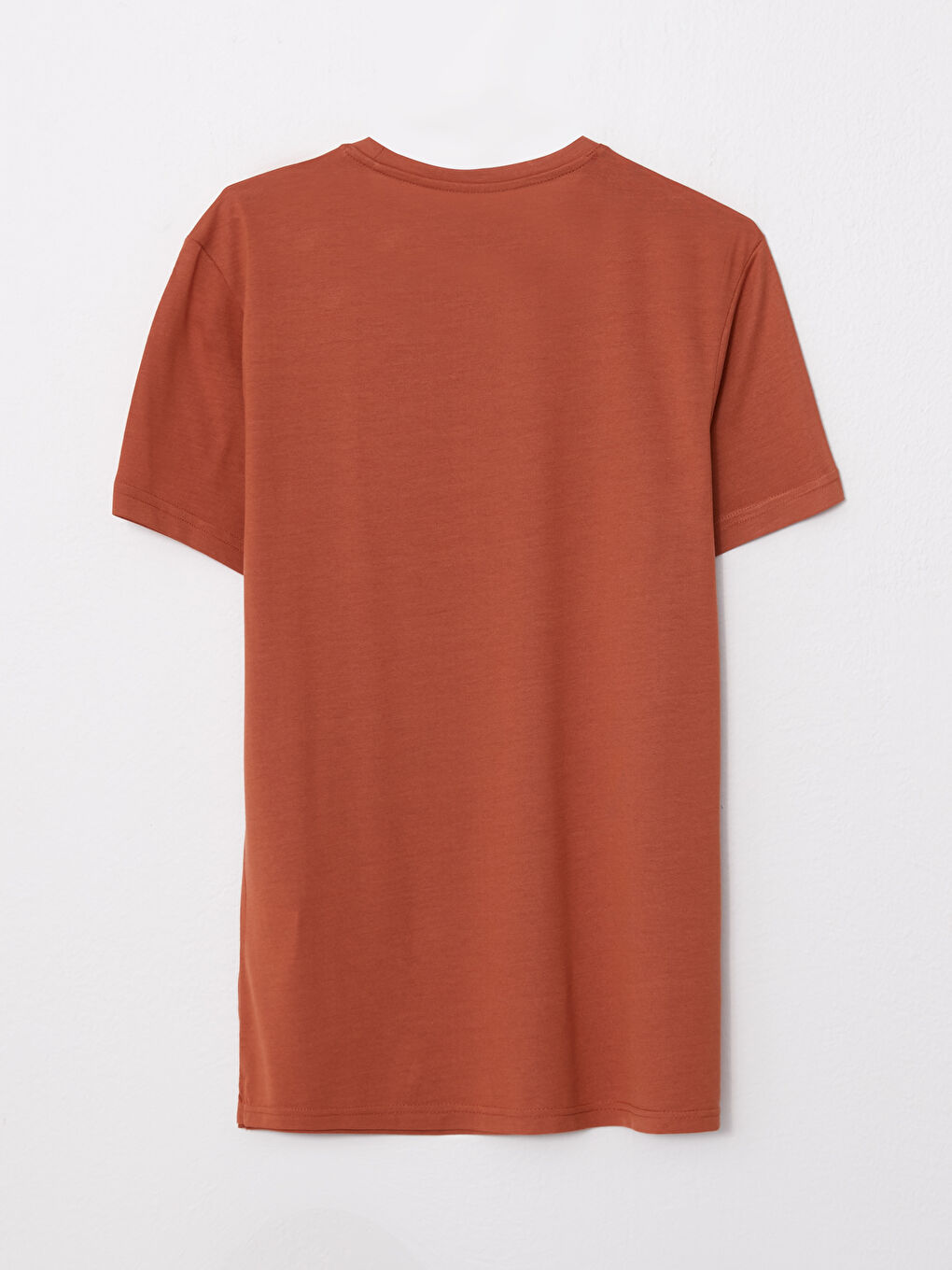 Kahverengi Bisiklet Yaka Kısa Kollu Erkek Tişört-6