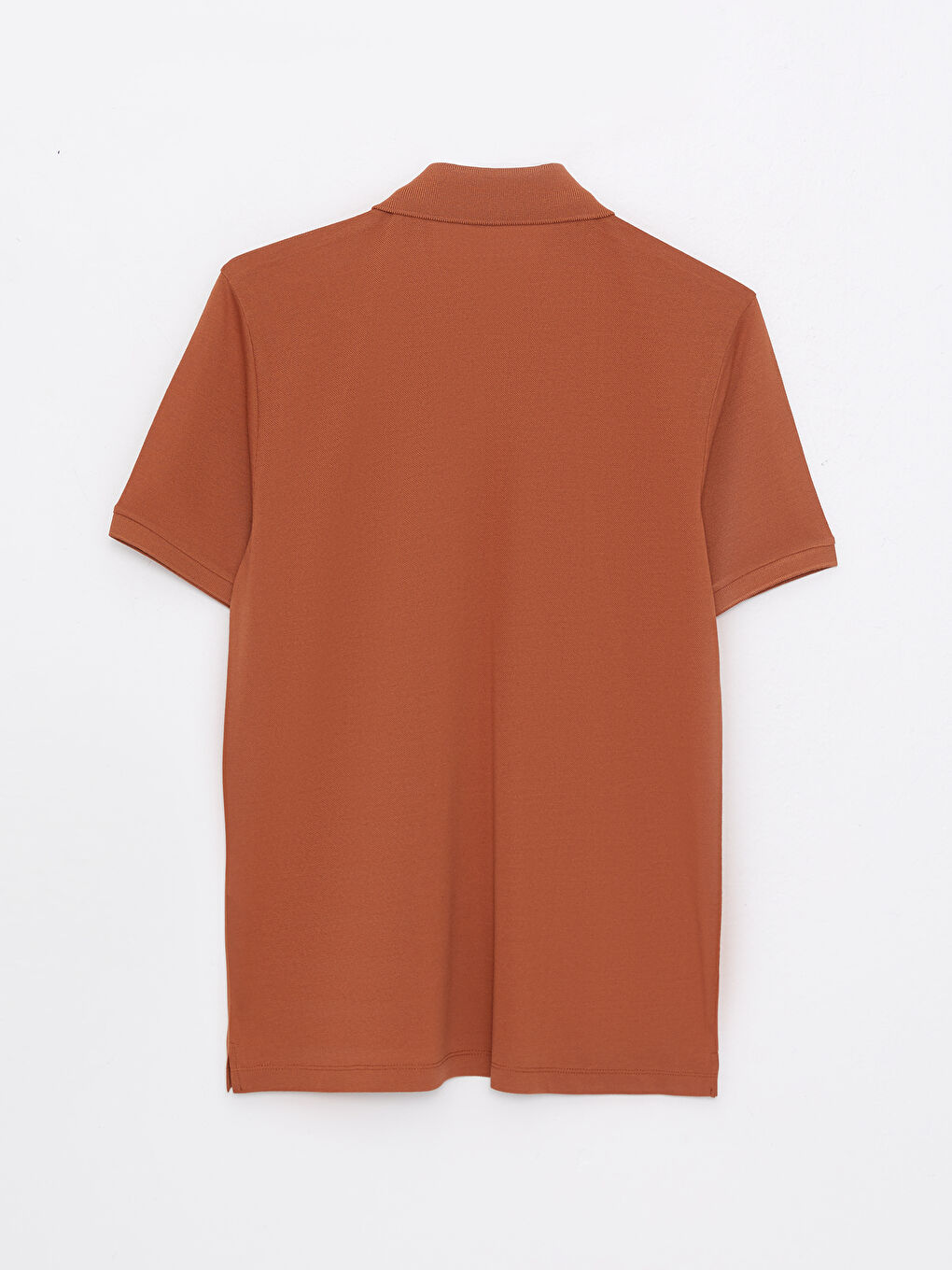 Kahverengi Polo Yaka Kısa Kollu Pike Erkek Tişört-6