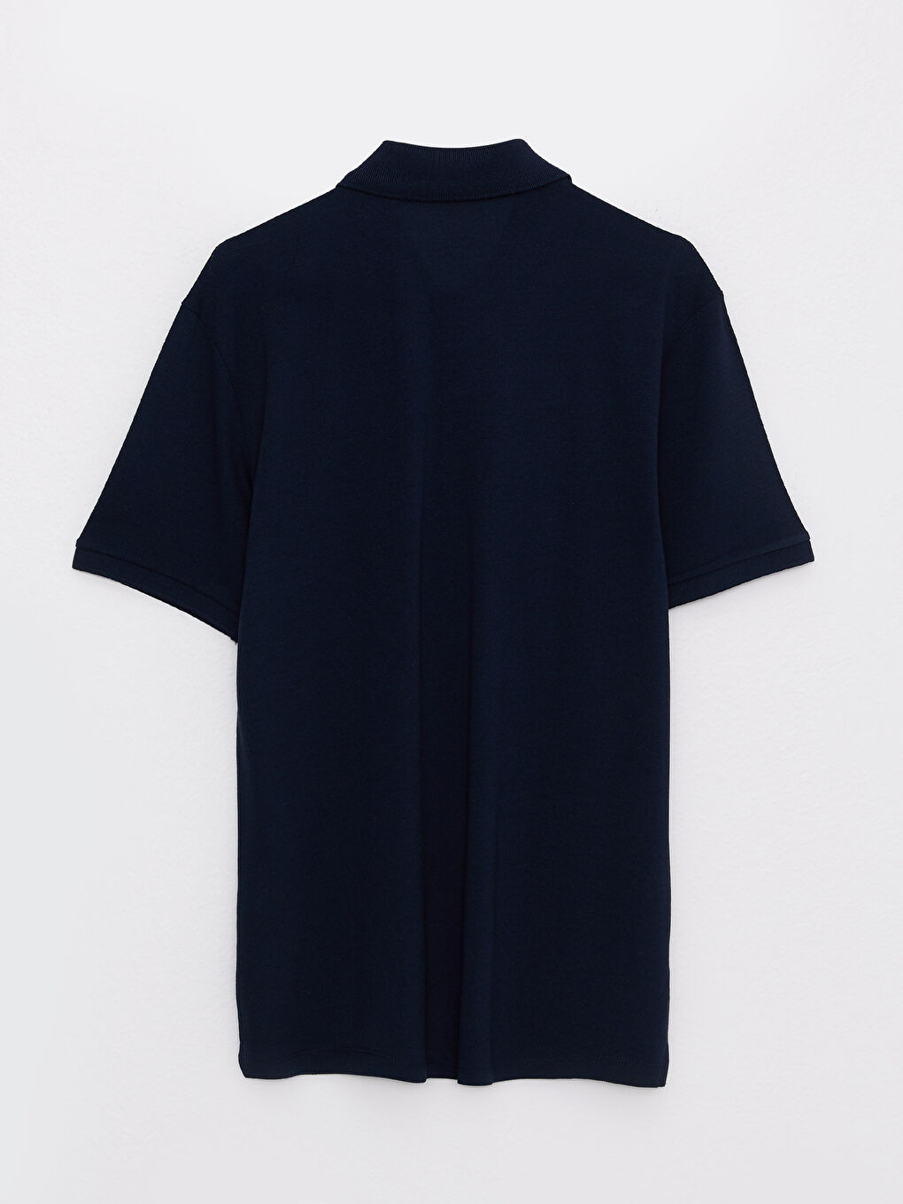 Lacivert Polo Yaka Kısa Kollu Pike Erkek Tişört-7