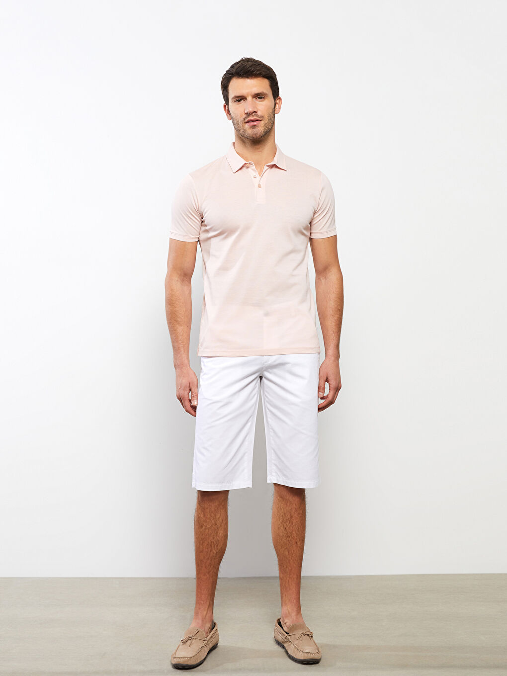 Polo Neck Short Sleeve Pique Men's T-Shirt-1