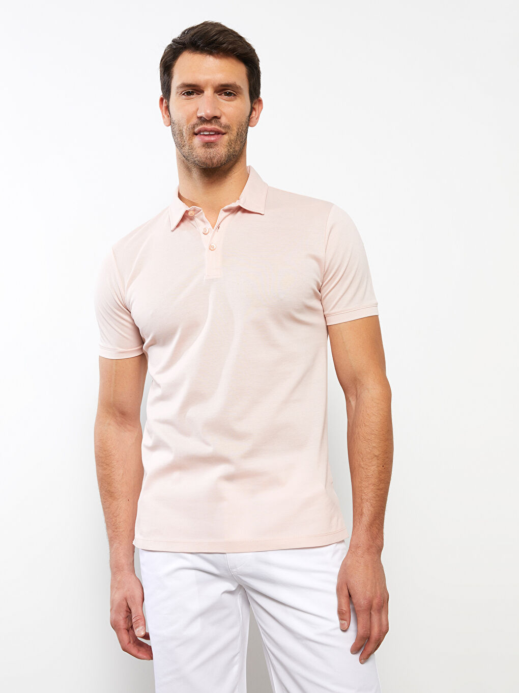 Polo Neck Short Sleeve Pique Men's T-Shirt-2