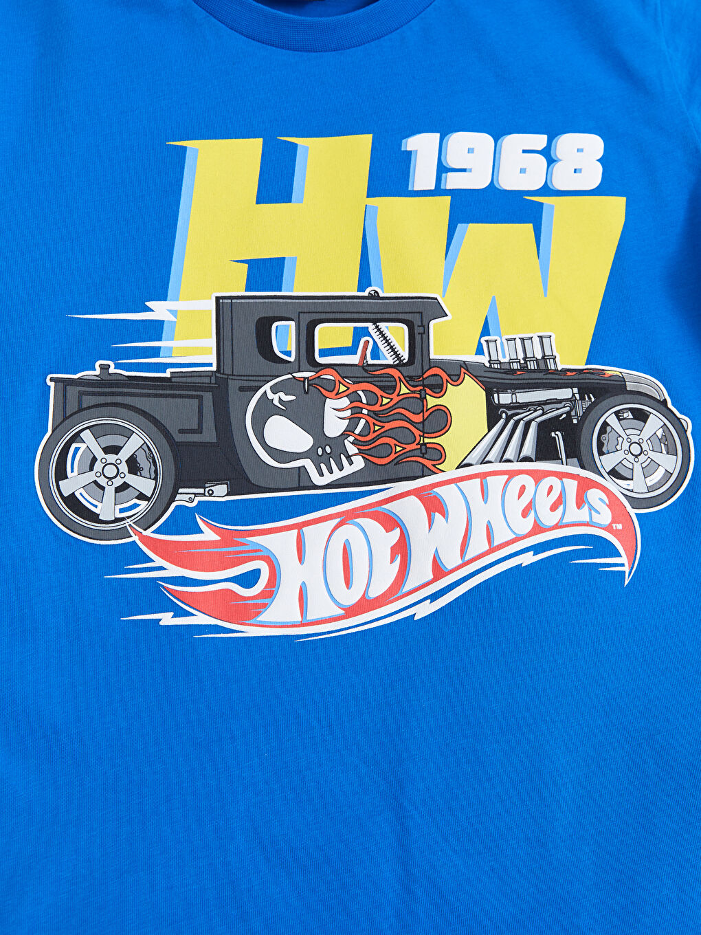 Crew Neck Hotwheels Printed Short Sleeve Cotton Boy T-Shirt-2