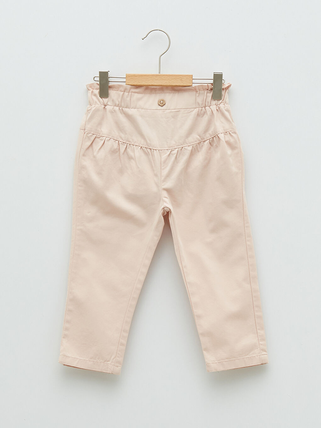 LCW baby Pembe Beli Lastikli Basic Kız Bebek Pantolon