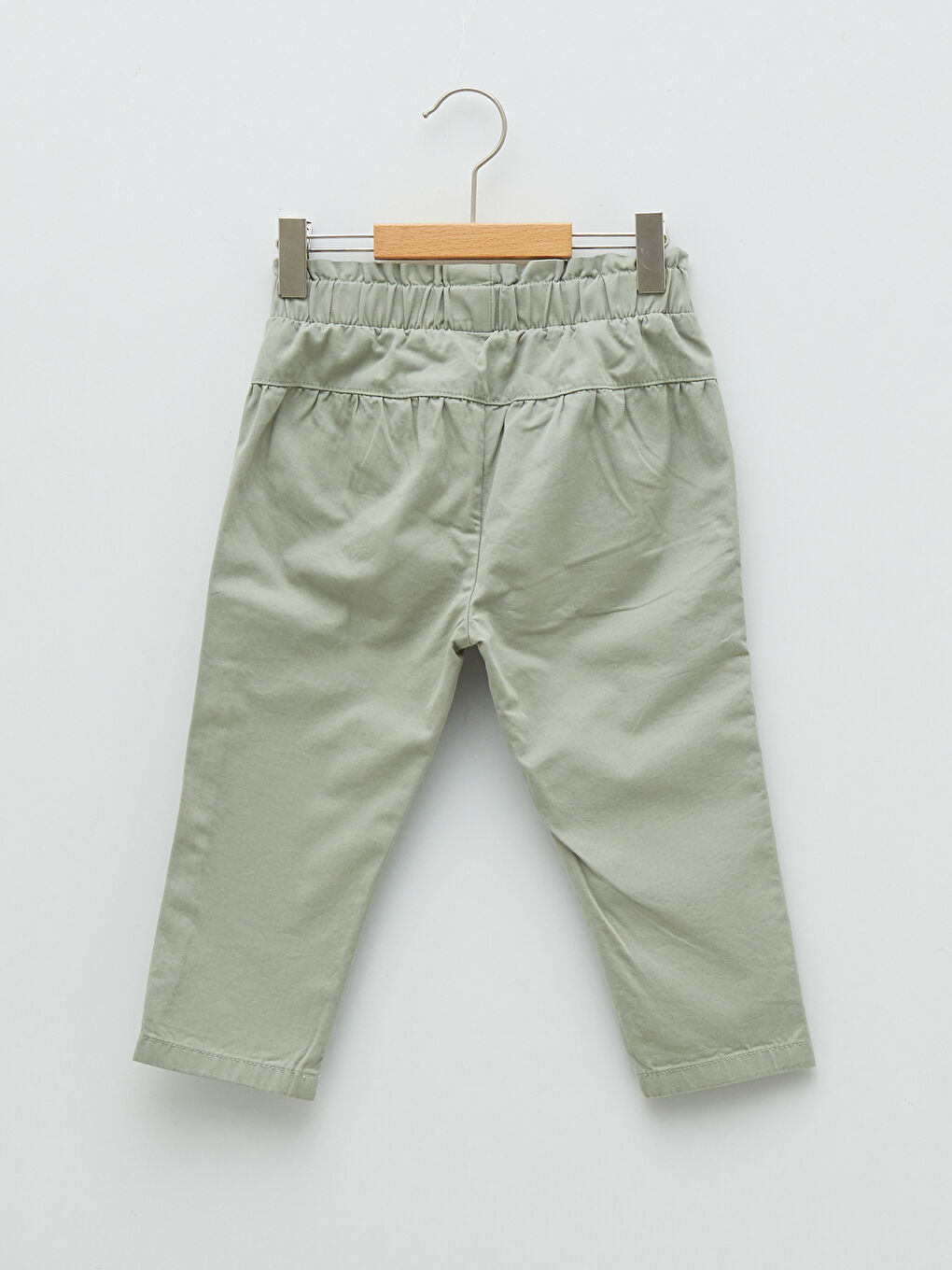 Yeşil Beli Lastikli Basic Kız Bebek Pantolon-4