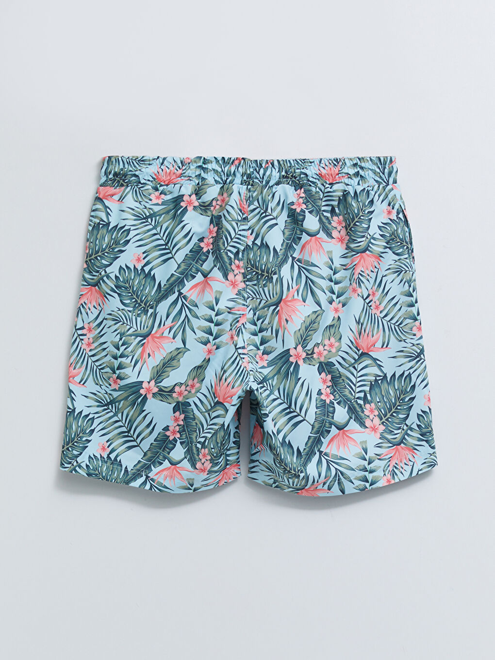 Turkuaz Diz Hizası Boy Desenli Erkek Deniz Şortu-11