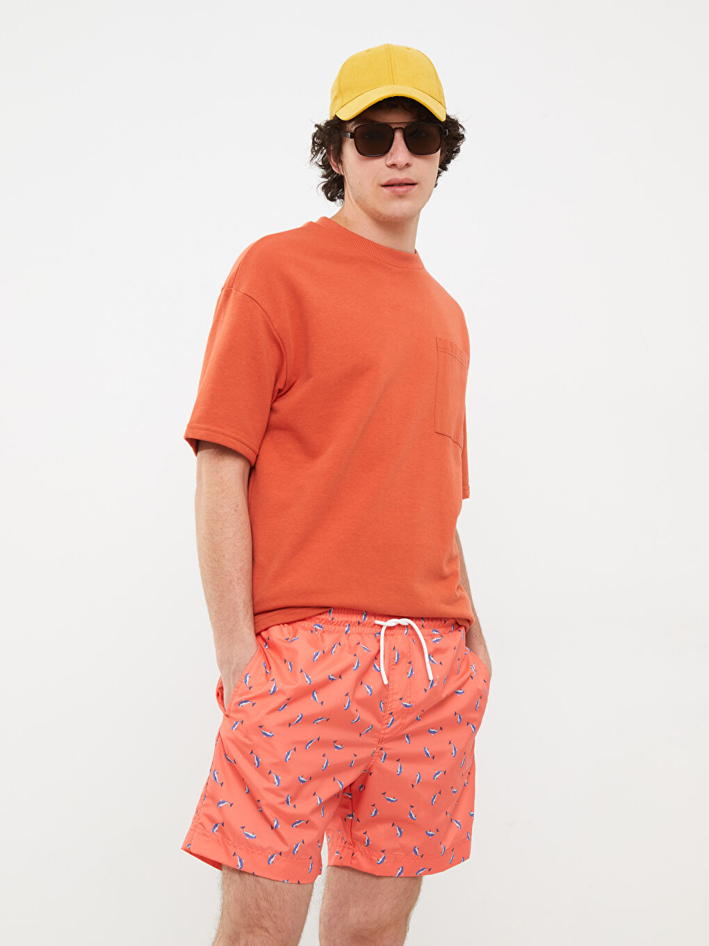 Knee-Length Boy Patterned Men's Swim Shorts -S2BU51Z8-SDN