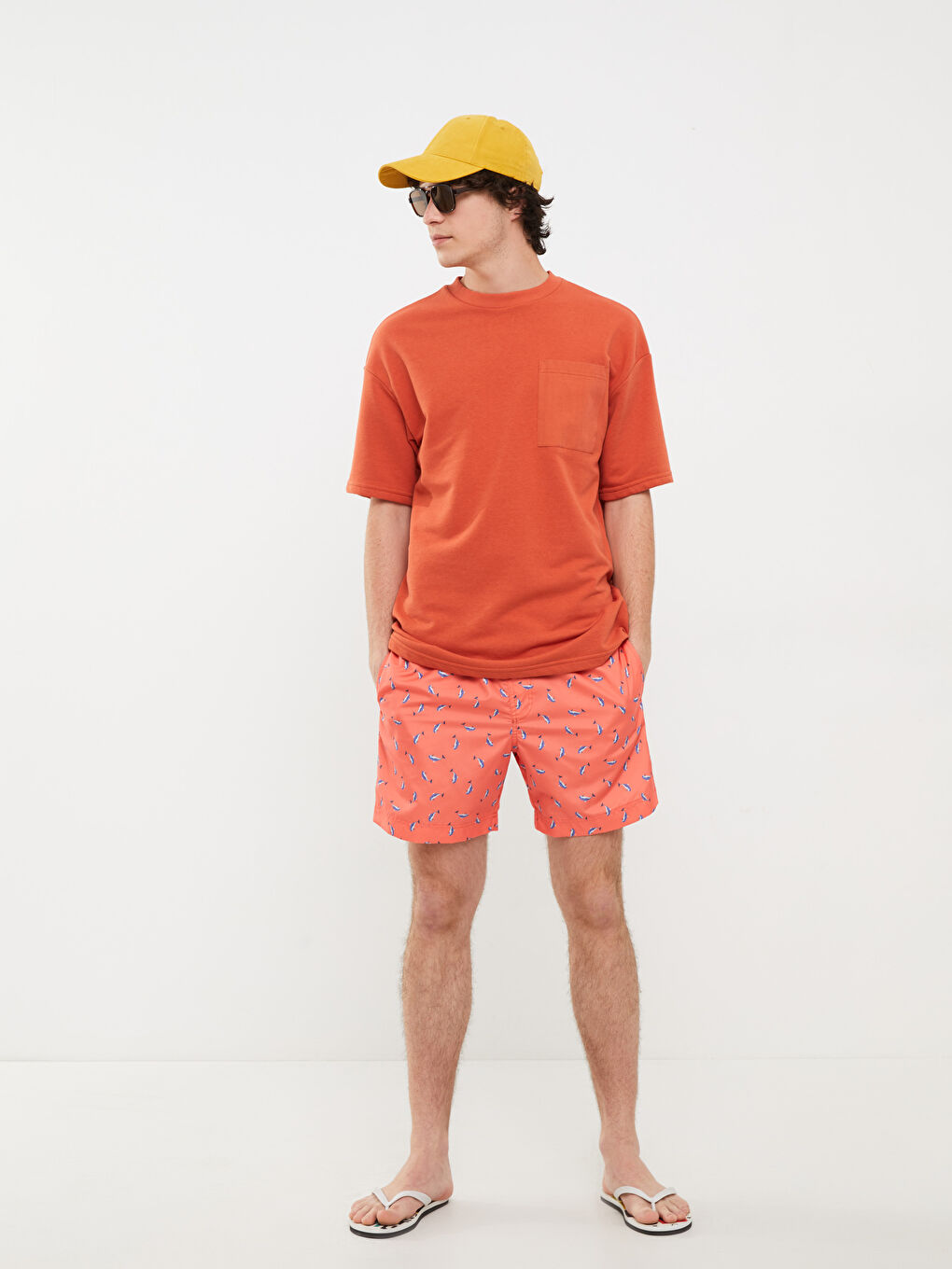 Knee-Length Boy Patterned Men's Swim Shorts -S2BU51Z8-SDN