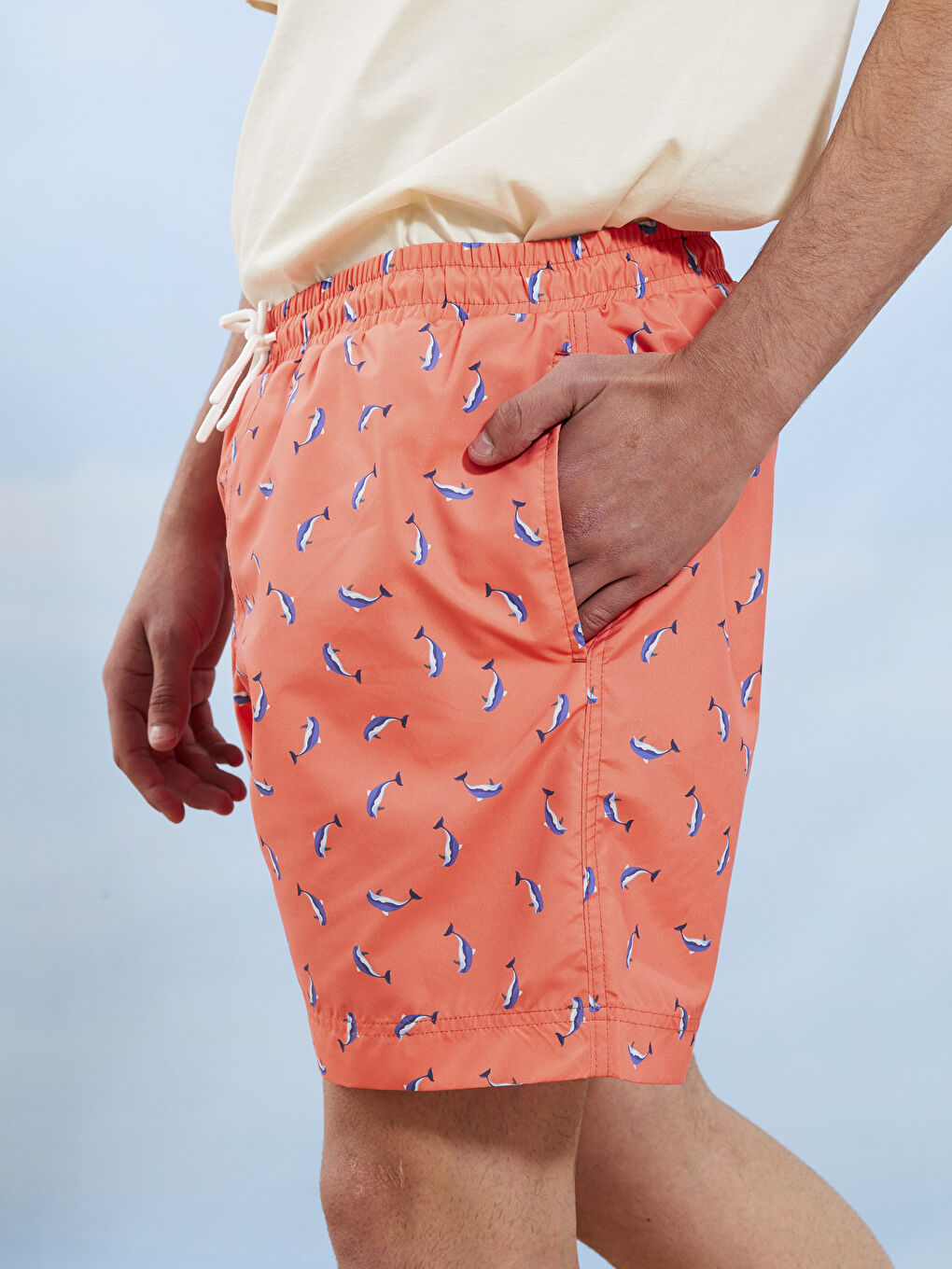Knee-Length Boy Patterned Men's Swim Shorts -S2BU51Z8-SDN