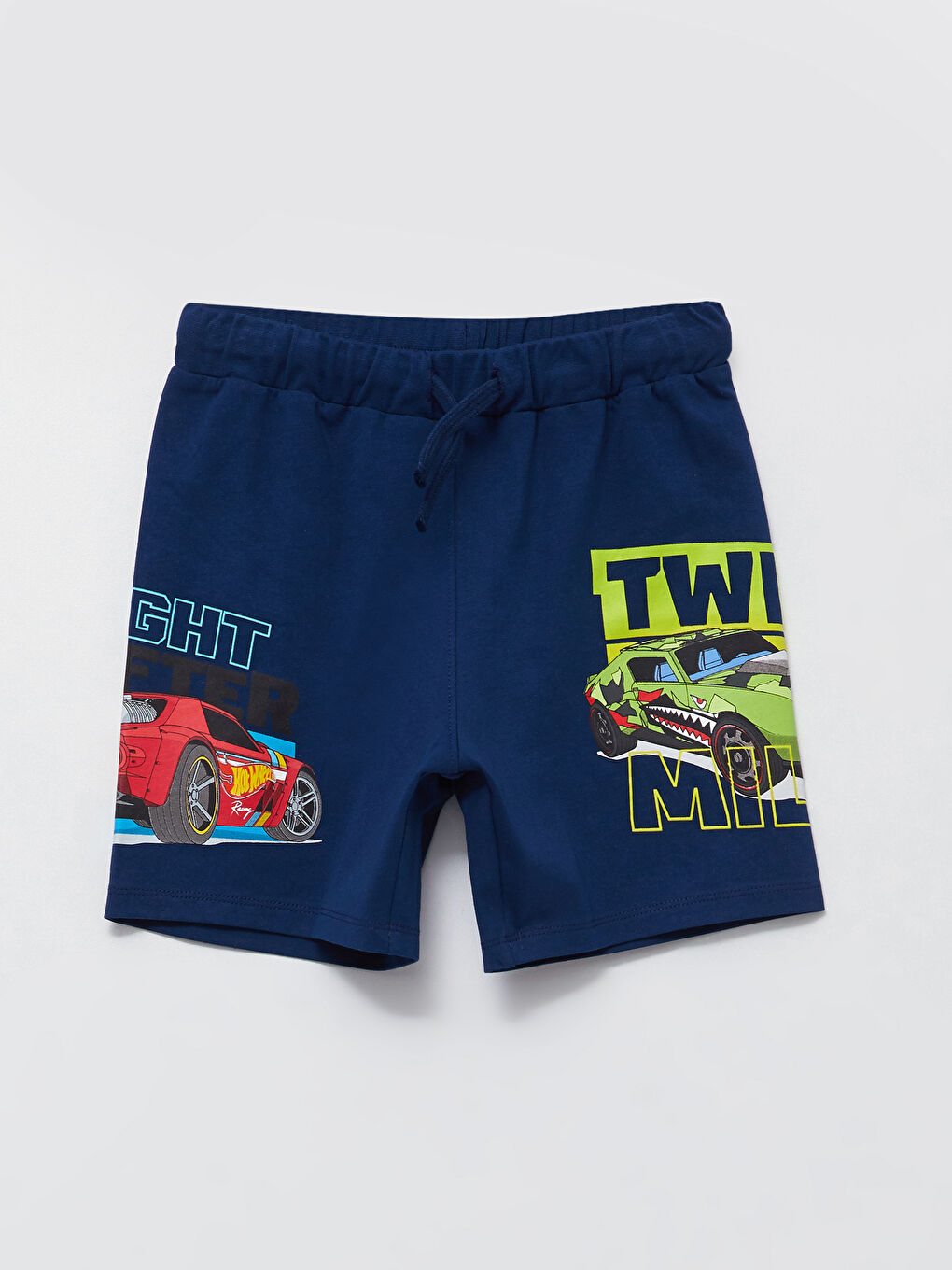 Kırmızı Bisiklet Yaka Hotwheels Baskılı Kısa Kollu Erkek Çocuk Tişört ve Şort-3