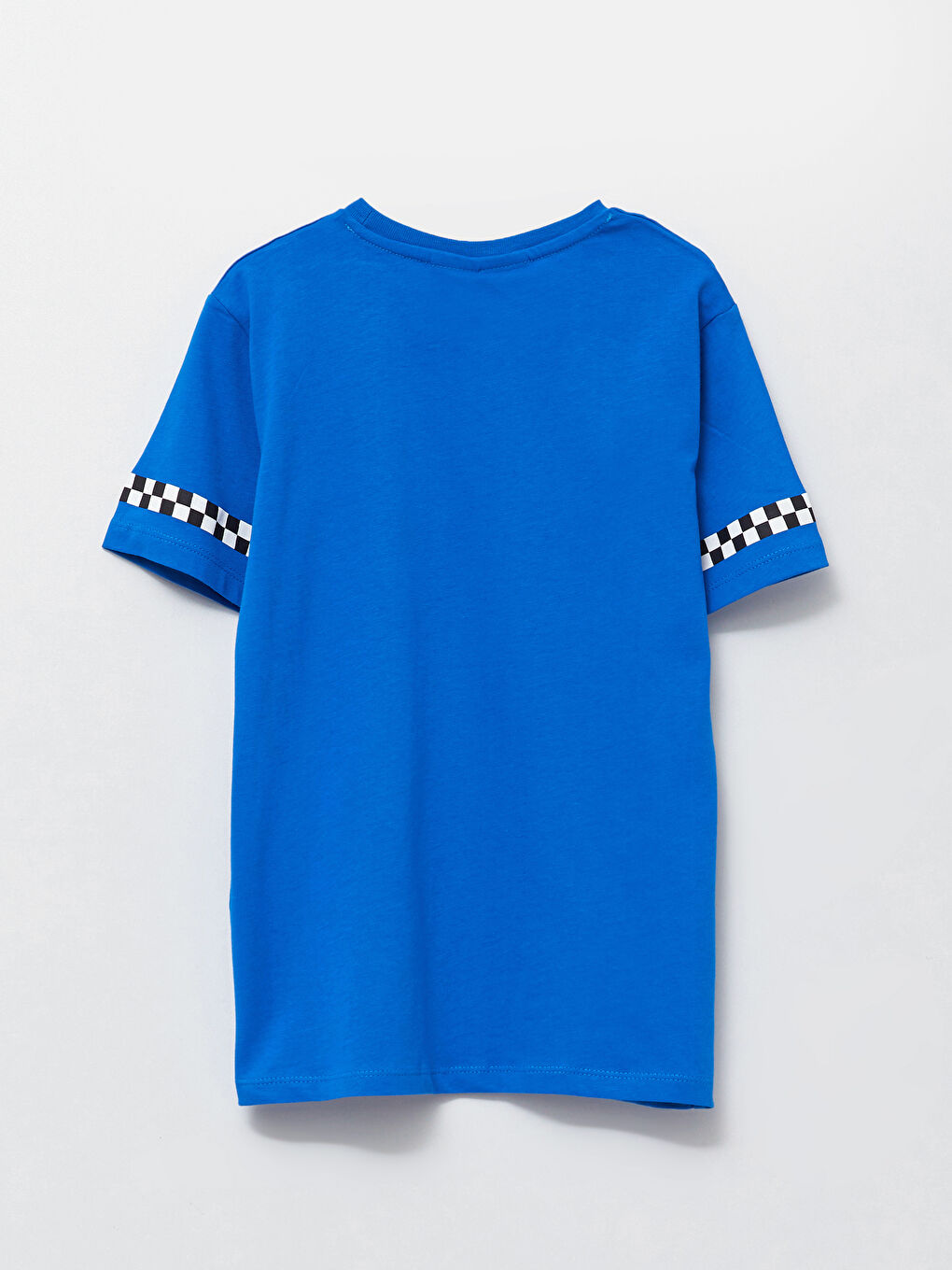 Mavi Bisiklet Yaka Hotwheels Baskılı Kısa Kollu Pamuklu Erkek Çocuk Tişört-1