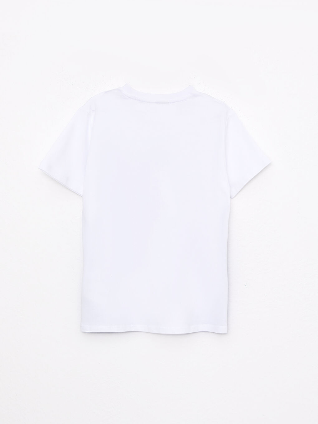 Beyaz Bisiklet Yaka Real Madrid Baskılı Kısa Kollu Erkek Çocuk Tişört-1